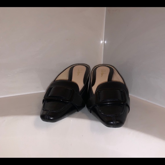$150 ⭐️NEW⭐️Cole Haan Black Leather Kitten Mules - Picture 8 of 14